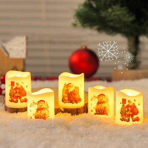 Decoración Navideña para Fiestas, Linterna de Vela Navideña, Lámpara LED de Muñeco de Nieve, Luz Nocturna de Vela, Velas LED sin Llama - Product Image 4
