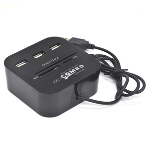 Lector de Tarjetas Inteligentes USB 2.0 con Hub de 3 Puertos para Tarjetas de Identificación y SD TF - Product Image 3