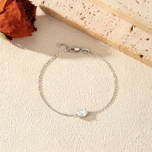 S925 Silver Chain <b>Bracelet</b> With Round Diamond Claw Setting Minimalist Everyday Wear Unisex Jewelry - Product Image 4