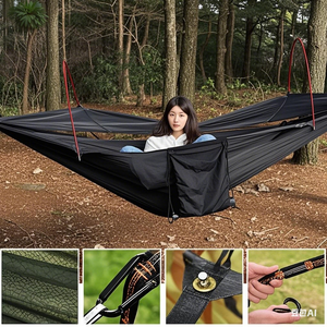 Hamaca portátil patentada <span class=keywords><strong>de</strong></span> alta calidad Popular 2025, tienda <span class=keywords><strong>de</strong></span> columpio, mosquitera impermeable <span class=keywords><strong>para</strong></span> acampar con diseño <span class=keywords><strong>de</strong></span> paracaídas - Product Image 6