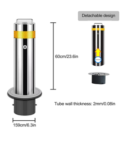 Bolardo de Tráfico Resistente de Acero Inoxidable Extraíble con Base Integrada Bloqueable para Seguridad Vial - Product Image 5