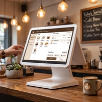 Système de point de vente (PDV) tout-en-un avec écran tactile large de 15,6 pouces, double écran, pour magasin