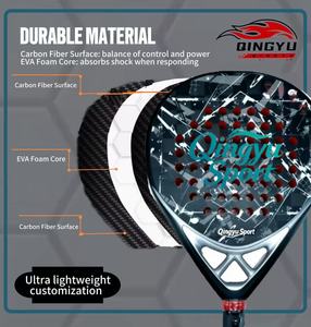 Raquette de paddle en fibre de carbone Qingyu Sport, design OEM personnalisé, nouveau produit avec votre propre logo, 355g, raquette de haute qualité - Product Image 4