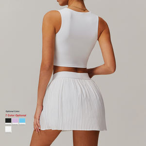 Falda DE TENIS transpirable para exteriores, conjunto de Yoga deportivo ajustado para mujer, sujetador, chaqueta, ropa de Fitness de 3 piezas - Product Image 2