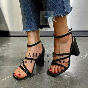 Sandales à talon bloc ouvert pour femmes avec boucle et bride arrière - Product Image 2
