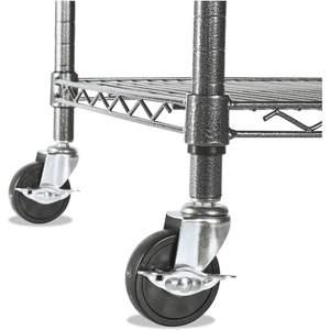 Étagère métallique Alera 48'' x 18'' x 72'' avec roulettes, noir anthracite, solution de rangement complète - Product Image 3