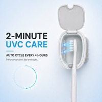 Stérilisateur de brosses à dents UV-C portable sans fil avec mini-boîte de désinfection intégrée pour les voyages d'affaires et la maison