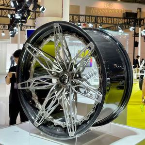 عجلة قيادة مخصصة 168 بوصة متعددة الأذرع مقعرة من ألياف الكربون المتكاملة بتصميم سايبربانك مجوفة مناسبة لسيارة بورش 911GT3 - Product Image 1