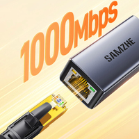 SAMZHE Adaptateur Ethernet blindé 15 cm USB 3.0 Gigabit 1000 Mbps Connecteur de câble RJ45 Réseau LAN RJ45 pour Ordinateur Portable Windows Mac