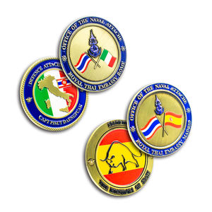 Fabricants Logo 3D Alliage de zinc Collections commémoratives en métal Euro Vieux Plaqué Or Argent Pièces personnalisées - Product Image 1