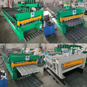 South Africa Bamboo Glazed Tile Aluminium Roofing Panel IBR Trapezoidal Sheet Corrugated Iron Making Roll Forming Machine