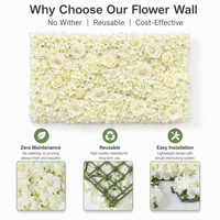 Panel de Flores Artificiales de Rosas, Peonías e Hortensias al por Mayor para Decoración de Paredes de Bodas, Fiestas, Escaparates y Fondos Florales