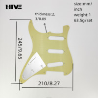 HIVE ST Electric Guitar SSS Pickguard Set Backplate Pickup Cover Switch Cap Complete Plastic Parts Replacement Kit with Screws