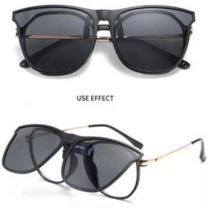 Lunettes de soleil polarisées UV400 anti-éblouissement pour hommes, style vintage carré, à clipser sur les lunettes de conduite - Product Image 1