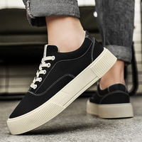 Nouvelles Chaussures en Toile Tendance et Polyvalentes, Basses à Lacets, Respirantes, Décontractées, avec Design Simple Effet Gâteau Éponge, pour Été, Automne, Hiver