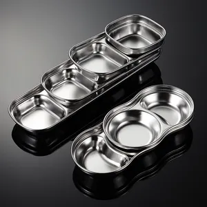 Titanium Stainless Steel Sauce Dishes Metal Sauce Plates Sushi Tray Restaurant Hotel