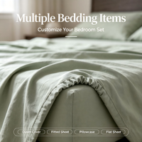 Parure de lit unie en polyester, douce et respirante, avec housse de couette, drap-housse, drap plat et taie d'oreiller pour la maison et l'hôtel