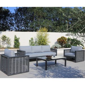 Sofá y sofás de ratán OSMEN DRESDEN Morden, Juego de 4 piezas, sofá de Patio exterior para <span class=keywords><strong>terraza</strong></span> y jardín - Product Image 2