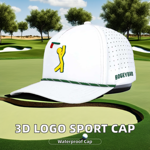 Casquette de baseball sportive 5 panneaux en sergé respirant et imperméable de haute qualité, visière incurvée, personnalisable avec lettres, pour sports de plein air et golf, style trucker - Product Image 2