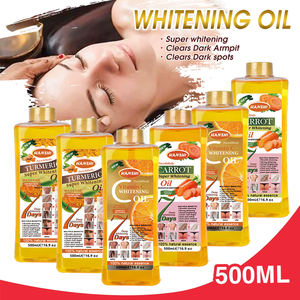 Huile Corporelle et <span class=keywords><strong>Visage</strong></span> Éclaircissante Naturelle en Vrac 500ml Marque Blanche – Super Huile de Curcuma et Super <span class=keywords><strong>Veet</strong></span> Gold pour Éclaircir la Peau - Product Image 2