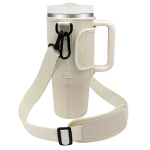 Neopren Wasser flaschen halter Wasser flasche Trage tasche 40oz Becher hülle mit verstellbarem Schulter gurt