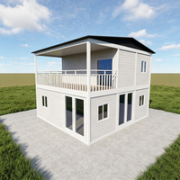 Fabricant de maison modulaire préfabriquée de luxe à deux étages, portable, en acier léger, avec structure de conteneur extensible de 20 pieds