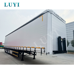 LUYI 40ft PVC Tissu Rideau Van Trailer 3 Essieux 40ft Acier Semi <span class=keywords><strong>Remorque</strong></span> avec Bâche Volets Rouleaux et Rideau Latéral Ouvert - Product Image 3