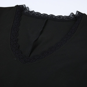 Combinaison courte skinny noire sexy à col en dentelle, combinaison élégante et solide pour femmes, combinaison une pièce, vêtements d'entraînement - Product Image 6