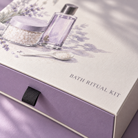 Nouveauté : Boîtes cosmétiques rigides en carton magnétique violet, recyclables, avec tiroir, pour emballage cadeau, avec logo