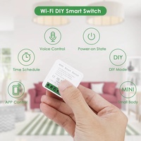 Interrupteur intelligent Tuya 16A Mini WiFi+RF433MHz, télécommande, minuterie bidirectionnelle, compatible Alexa et Google Home, charge maximale 3840W, portée 20m, garantie 2 ans