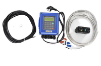 Medidor de Flujo Ultrasónico de Montaje en Pared Azul con Salida Modbus RS485 de 4-20 mA