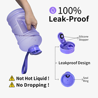 Bouteille d'eau en plastique de 74 oz pour le sport, bouteilles d'eau motivantes avec marqueur de temps, bouteille d'eau d'un demi-gallon de 2200 ml