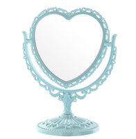 Miroir de poche vintage mini rond finition argentée, grossissant et éclairé, avec cadre en plastique ABS, miroir de maquillage portable