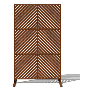 Pannelli per Recinzione da Esterno in Metallo Acciaio Corten Recinzione da Giardino con Pali a T Regolabili in Vendita - Product Image 3