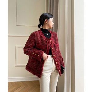 Fashion Christmas Red <strong>White</strong> Eiderdown Down <strong>Jacket</strong> Women's Winter 2022 New Loose Coat French <strong>Tweed</strong> Sweet <strong>Jacket</strong> - Product Image 5