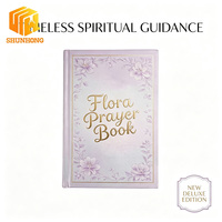 Impresión de Libros de Oración con Tapa Dura y Índice Personalizado, Diseño Floral con Recorte en Forma de Luna Creciente, Cubierta Metálica Perlada y Detalles en Dorado