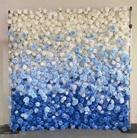 Mur de fleurs artificielles 5D en soie pour mariage - Roses rouges bordeaux, taille et design personnalisables, décoration florale romantique longue