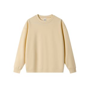 Sweat-shirt Homme Col Rond Oversize – Mélange Coton Épais, Design Minimaliste Noir Uni, Bordure Côtelée – Vente en Gros - Product Image 2