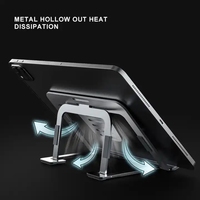 Supports de téléphone pour tablette en alliage d'aluminium OEM avec base rotative à 360 degrés, oreiller pliable réglable, support de bureau pour tablette PC