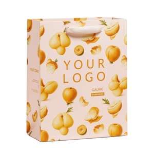 Custom White Kraft Paper <b>Gift</b> Bag <b>Ribbon</b> Luxury Eco-Friendly Recyclable Cardboard Shopping Bag Handmade Personalized Lamination - Product Image 1