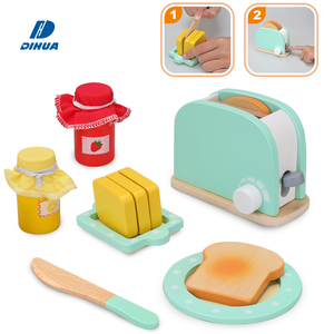 Happy Earth-Ensemble de jeu de cuisine en bois interactif pour enfants Pretend Cooking Toy Inclut Toaster Bread Maker Role Play Fun - Product Image 1