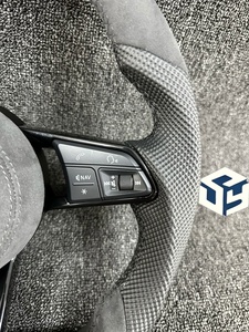 Para <span class=keywords><strong>Audi</strong></span> A3 S3 <span class=keywords><strong>RS3</strong></span> A4 S4 RS4 A5 S5 RS5 B9 B9.5 Volante de coche de fibra de carbono verdadero Interior automotriz - Product Image 3