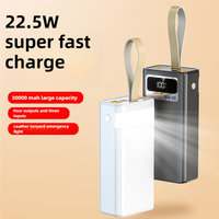 Batería Externa Solar Multifuncional para Exteriores de Carga Rápida 30000mAh 40000mAh 50000mAh 60000mAh con Luz LED Brillante