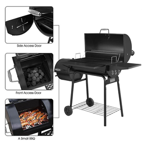 الفناء الخلفي حديقة BBQ الطبخ المطبخ في الهواء الطلق مع تدخين أوفست مع عجلات - Product Image 3