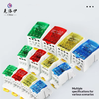 Bloc de distribution d'alimentation sur rail DIN 80A UKK80A 125A, connecteurs de bornier sur rail DIN, blocs de câblage de phase moulés