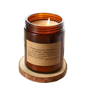 Portavelas de Vidrio para Velas Aromáticas, 100ml, 250ml, 500ml, Recipiente Grueso para Velas, Color Marrón - Product Image 1