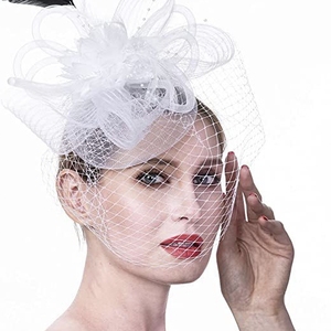 Eleganti Cappelli Fascinator Neri con Motivo Floreale a Fiocco in Rete, Unisex, per Kentucky Derby, Matrimoni, Feste, Piccoli Mini Cappelli in Sinamay per la Chiesa - Product Image 1