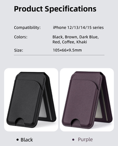 Tarjetero Magnético de PU Estilo Europeo-Americano para iPhone 16 Pro, 3 Ranuras para Tarjetas de <span class=keywords><strong>Crédito</strong></span> y Efectivo, Protección RFID - Product Image 5