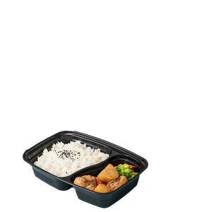 Disposable 1000ml Bento <b>Lunch</b> <b>Box</b>, 2-<b>Compartment</b> Meal Prep Container for Takeaway and Food Storage - Product Image 4