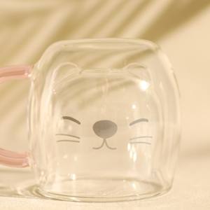 Tasses en verre transparent de luxe de haute qualité avec poignée à double paroi pour café <span class=keywords><strong>cappuccino</strong></span> ou thé pour les fêtes ou un usage quotidien - Product Image 4